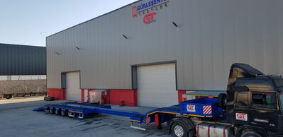 GT LOWBED SEMI TRAILERS which is knows also low loader and can carry heavy loads , excavators , construction machines, transformer, generator , cranes , caravans , army tanks and different kind of big machines. Lowbed Semi Trailers can be produced between 2 axles to 8 axles and loading capacity starting from 20 Tons to 180 Tons , rear or front loading Lowbed Trailers and platform as customer demand with different kind of specification according to demand. Self steering axles, hydraulic auto remote control axles, pool type chassis, Low bed Trailers hydraulic ramp, platform type chassis can be used in different kind of Low bed trailer