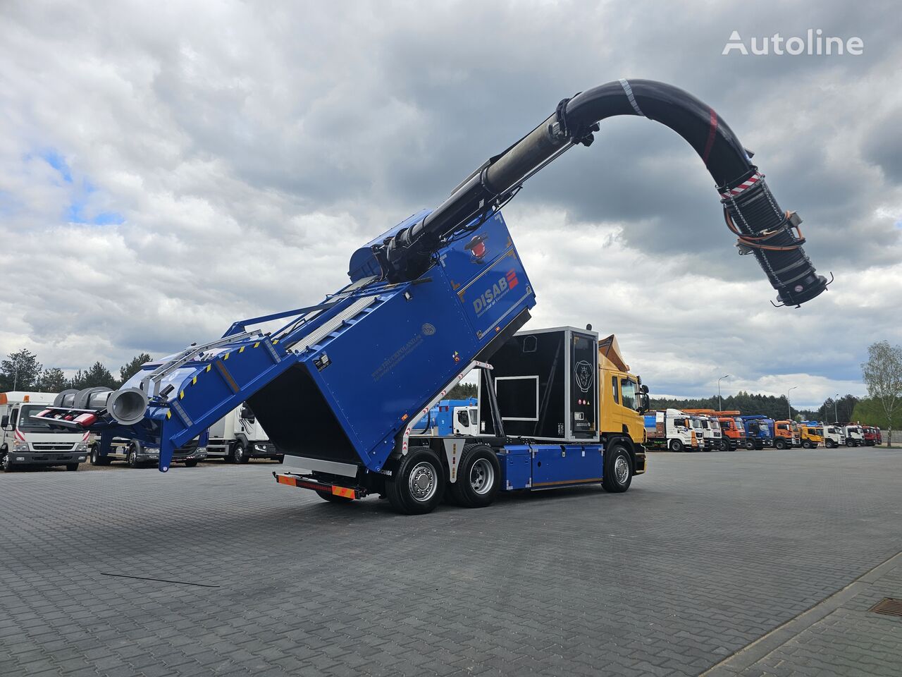 smetiarske auto Scania DISAB ENVAC Saugbagger vacuum cleaner excavator sucking loose su