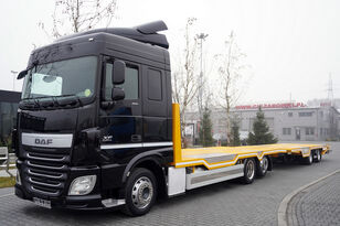 odťahové vozidlo DAF XF460 FAR + Wecon PC trailer – NEW car transporter body on both + príves