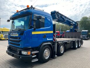 nákladné auto platforma Scania G490 8x4 EURO6 SKRZYNIA Z HDS MKG 21.6m ŻURAW MONTAŻOWY