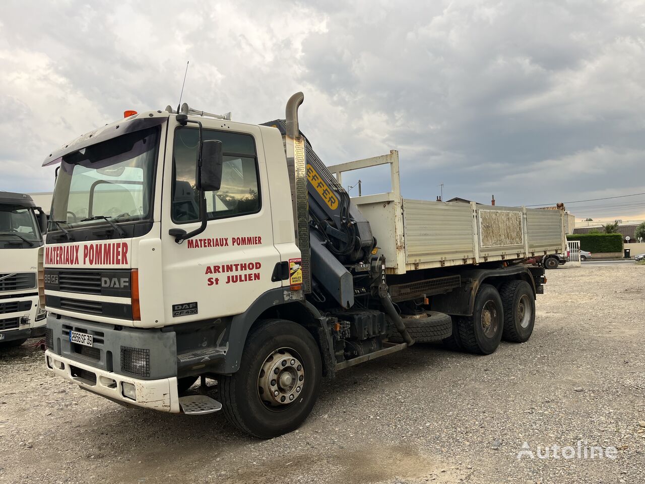 sklápač DAF CF 85.430 6x4 crane dump truck euro 2