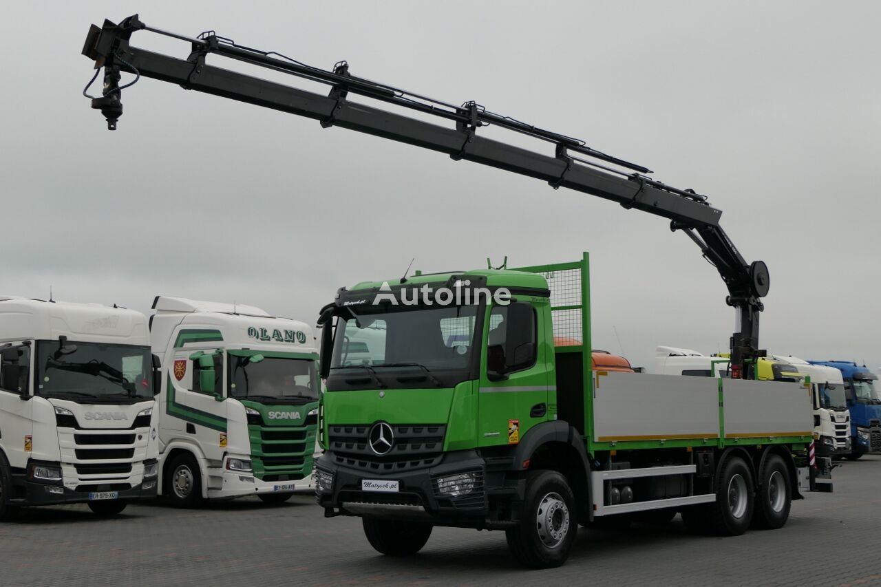 valník Mercedes-Benz AROCS 2636 / 6x4 / SKRZYNIOWY - 6,5 m / + HDS HIAB 192 - 5x wysó