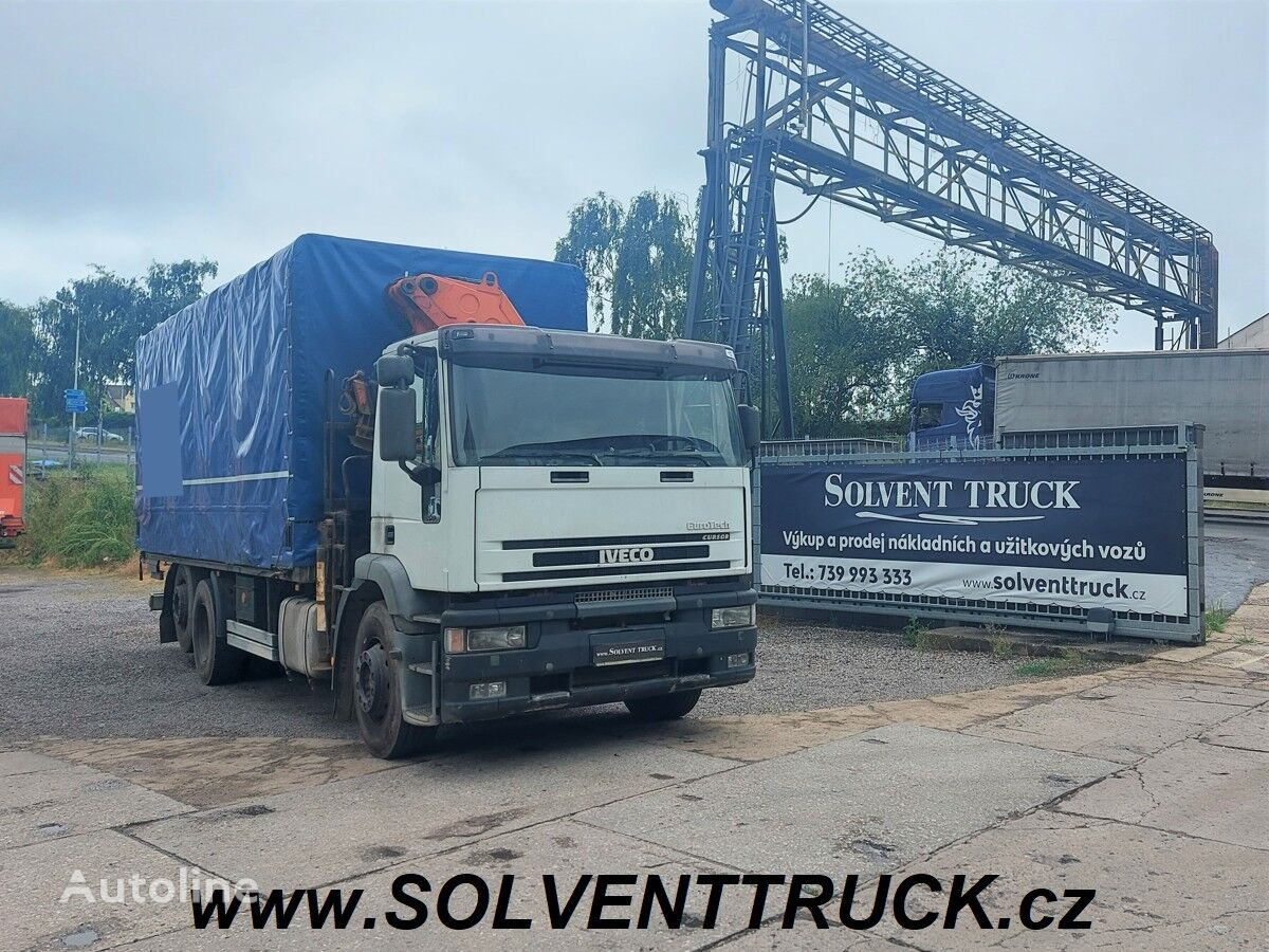 valník s plachtou IVECO EuroTech 260E27,Euro 3,Hydraulická ruka Panoba